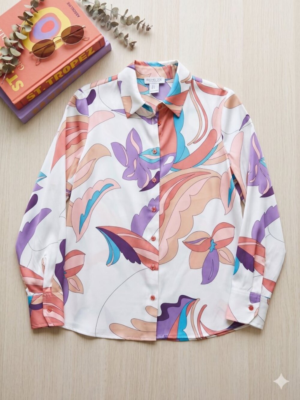 Rachel Zoe Women's Floral Print Button-Up Blouse